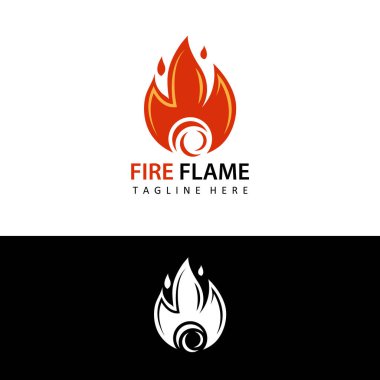 ateş alev logosu şablon tasarım vektörü