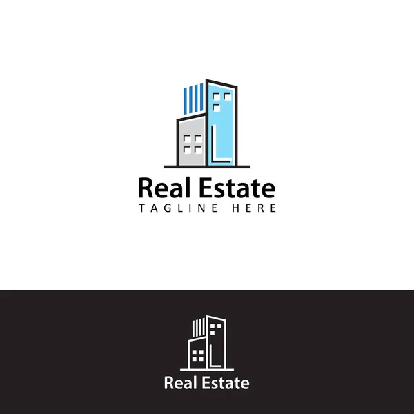 Real Estate Apartment Residential Property Hotel Real Estate Logo Template — стоковый вектор