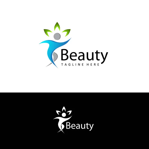 Santé Gens Beauté Logo Modèle Conception Vecteur — Image vectorielle
