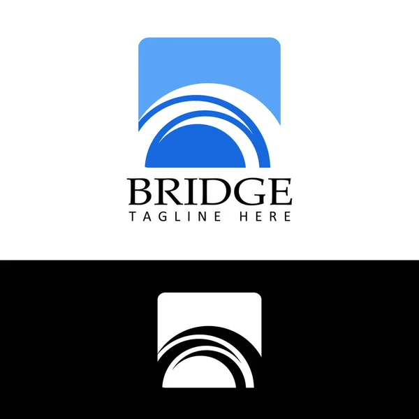 Vetor Design Modelo Logotipo Ponte —  Vetores de Stock