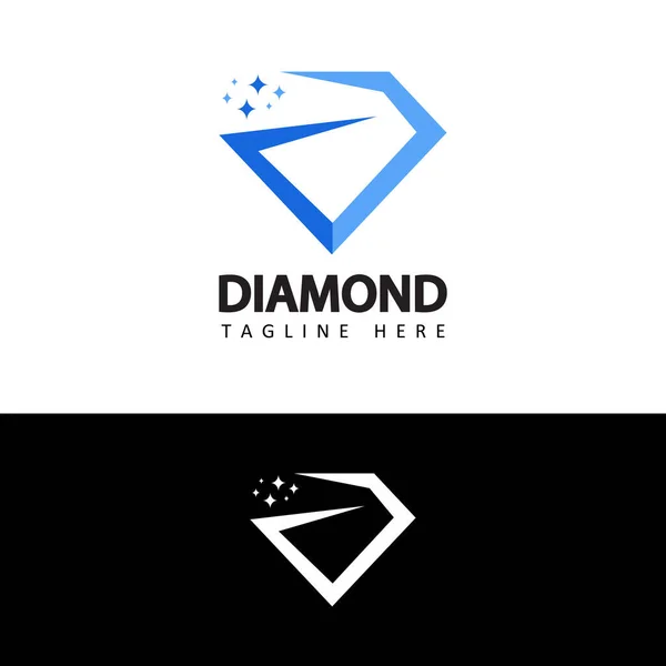 Διαμάντι Λογότυπο Κοσμήματα Πρότυπο Σχεδιασμό Διάνυσμα — Διανυσματικό Αρχείο