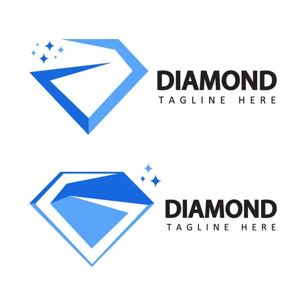 Diamant Bijoux Logo Ensemble Modèle Vecteur Conception — Image vectorielle