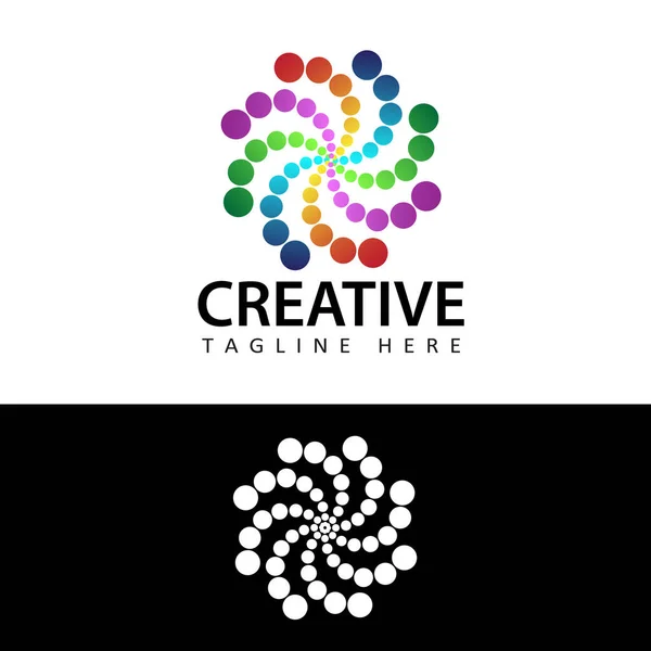 Творческие Абстрактные Цвета Радуги Вектор Дизайна Логотипа — стоковый вектор