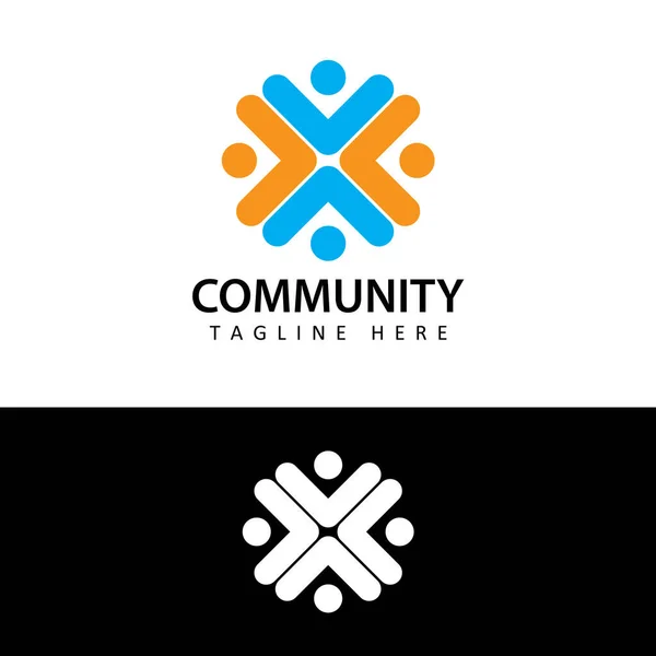 Человеческое Общество Единство Вместе Связь Отношения Сообщество Логотип Искушает Вектор — стоковый вектор