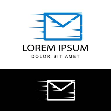 İzole edilmiş arkaplanda hızlı posta logo şablonu tasarımı