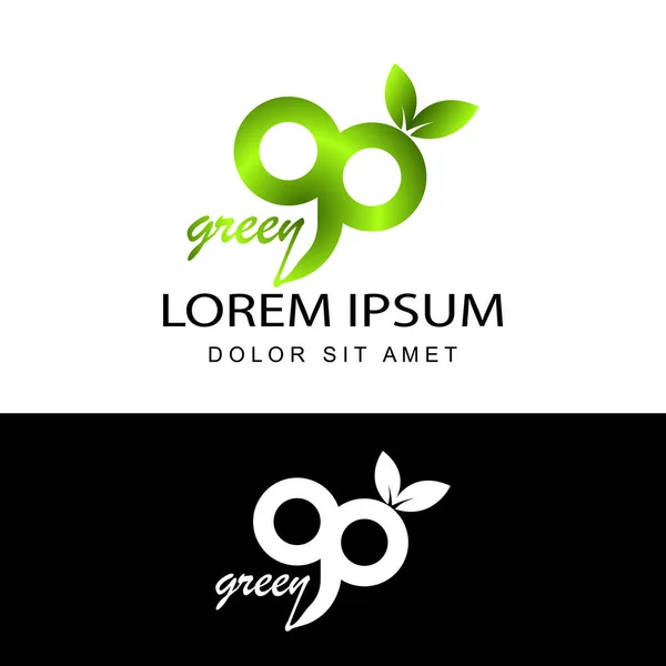 Μοντέρνο Πράσινο Περιβάλλον Σήμα Λογότυπο Πρότυπο Σχεδιασμό Διάνυσμα Απομονωμένο Λευκό — Διανυσματικό Αρχείο