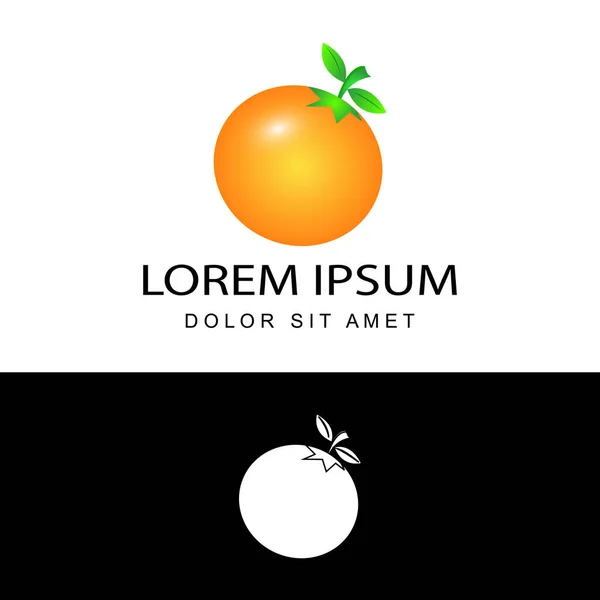 Πορτοκαλί Φρέσκο Πρότυπο Λογότυπο Διάνυσμα Σχεδιασμού Απομονωμένο Λευκό Φόντο — Διανυσματικό Αρχείο