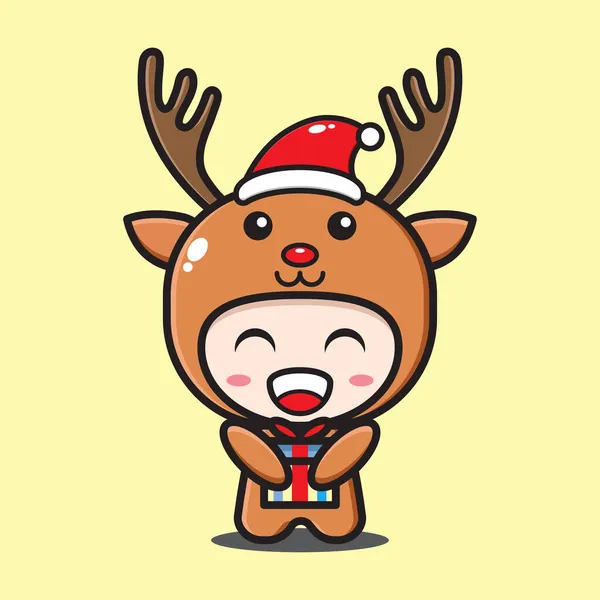 Bonito Santa Claus Desenho Animado Ilustração Com Árvore Natal Presentes  imagem vetorial de Nycoart© 575305430