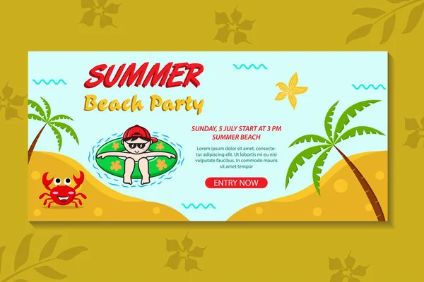 Tropischen Sommer Strand Party Banner Vorlage Sammlung — Stockvektor