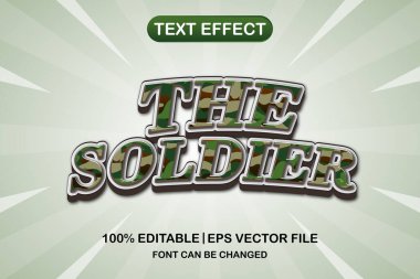 Asker 3d düzenlenebilir metin efekti