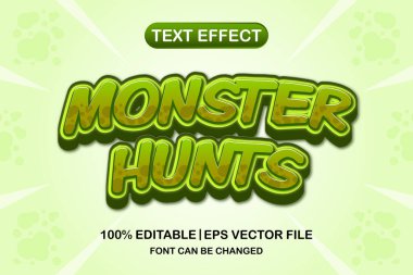 canavar 3D düzenlenebilir metin efekti avlıyor