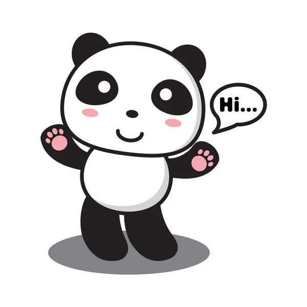 Espressioni Stile Simpatico Panda — Vettoriale Stock