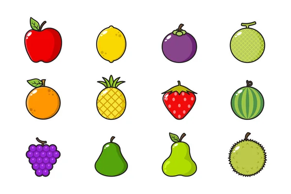 Zestaw Kolekcji Świeżych Owoców — Wektor stockowy