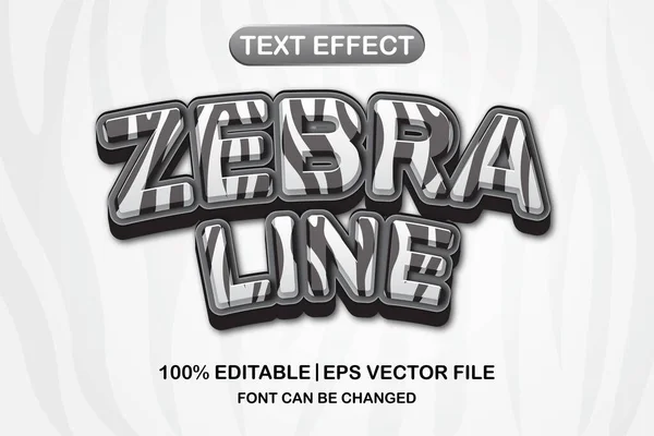 Zebra Ligne Effet Texte Modifiable — Image vectorielle