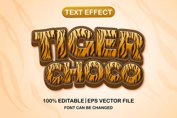 Tiger Choco Effet Texte Modifiable — Image vectorielle