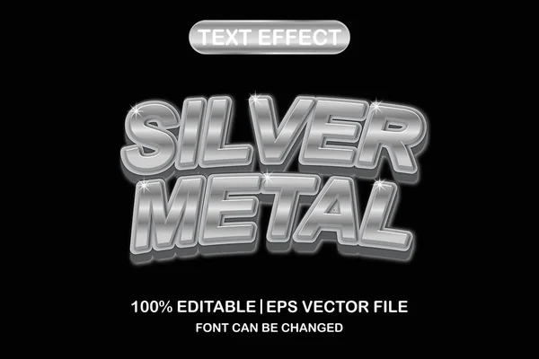 Silver Metal Editable Text Effect — Stock Vector