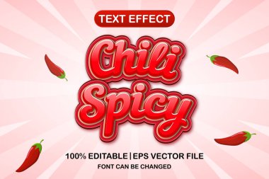 chili baharatlı 3d düzenlenebilir metin efekti