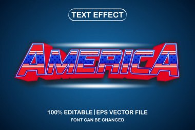 Amerika 3D düzenlenebilir metin efekti