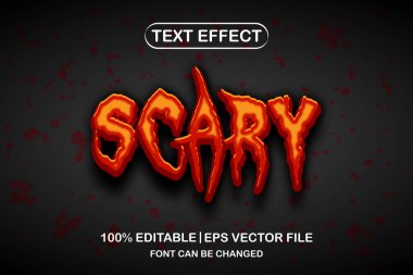 Korkunç 3d düzenlenebilir metin efekti