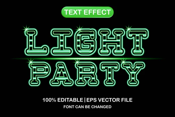 Lumière Partie Effet Texte Modifiable — Image vectorielle