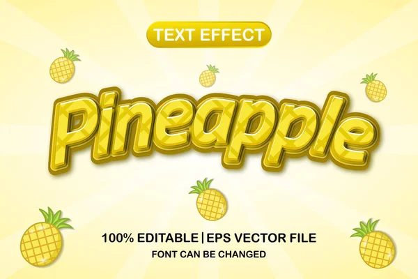 Ananas Effet Texte Modifiable — Image vectorielle