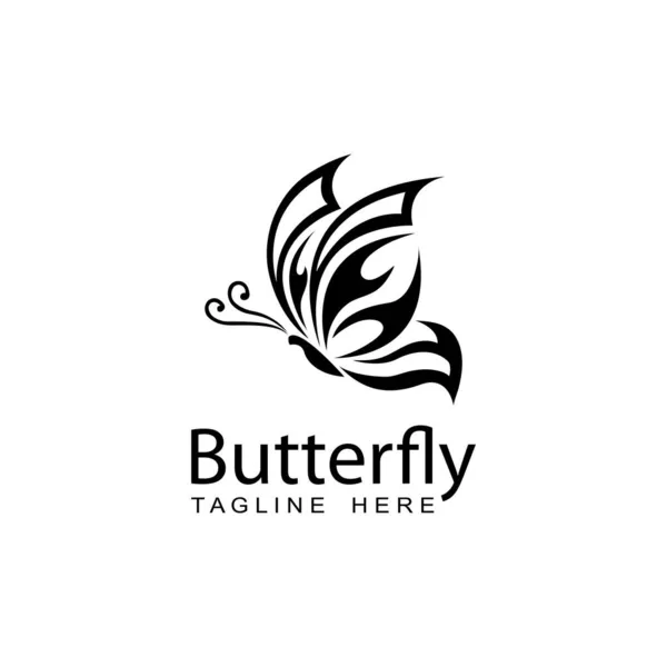 Дизайн Логотипа Бабочки Векторный Логотип Силуэта — стоковый вектор