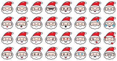 Şirin Noel Baba simgesi karikatür çizimi