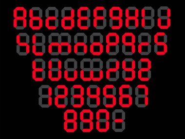 Harf LED kırmızı ışık alfabe ögesi tasarımı