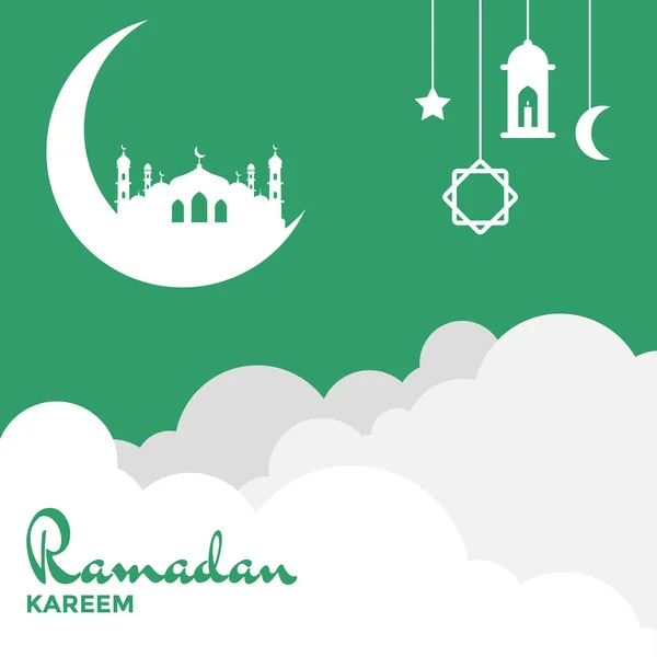 Ramazan Kareem Llüstrasyon Vektörü Grafiği Ramazan Posteri Ramazan Şablonu Için — Stok Vektör