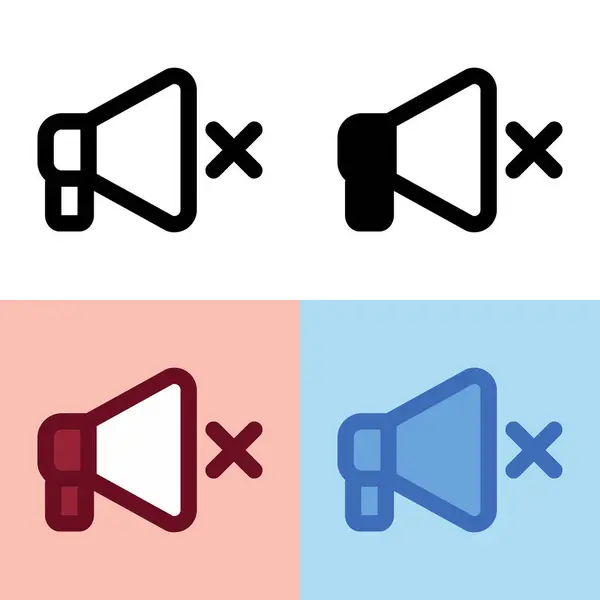 Иллюстрационный Векторный Рисунок Mute Icon Перфект Пользовательского Интерфейса Нового Приложения — стоковый вектор