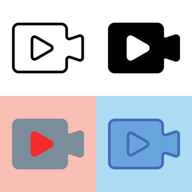 Video Kayıt Simgesi 'nin illüstrasyon vektör grafiği. Kullanıcı arayüzü, yeni uygulama vs. için mükemmel