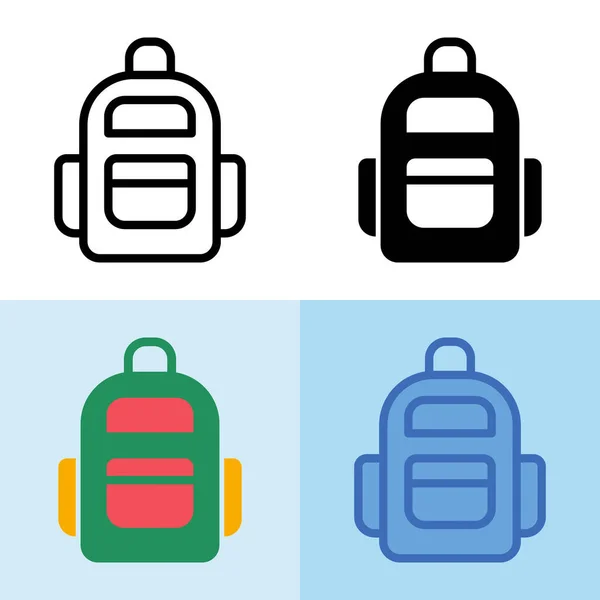 Gráfico Vetorial Ilustração Ícone Mochila Perfeito Para Interface Usuário Nova — Vetor de Stock