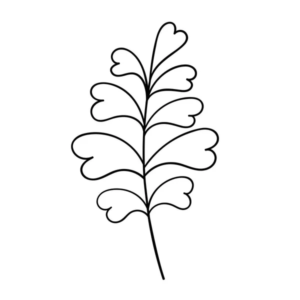Leaf vector botanical illustration 의 약자이다. 현대의 미니멀리즘 중립 요소 설계. — 스톡 벡터