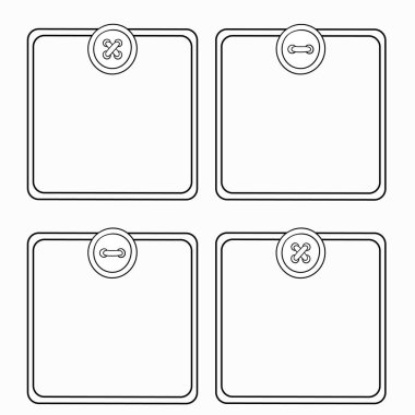 Yuvarlak düğme kartı. Konuşma balonu vektörü ayarlandı