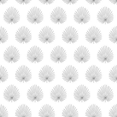 Eğlenceli palmiye yaprağı vektörü kusursuz desen. Tropik yapraklar düz botanik arkaplan