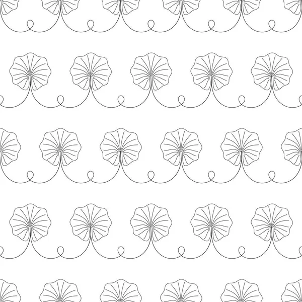 Lotus blad horizontale strepen vector naadloos patroon. Tropische bladeren platte botanische achtergrond — Stockvector
