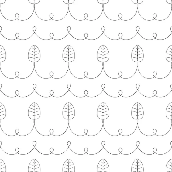 Palmblad horizontale strepen vector naadloos patroon. Tropische bladeren platte botanische achtergrond — Stockvector