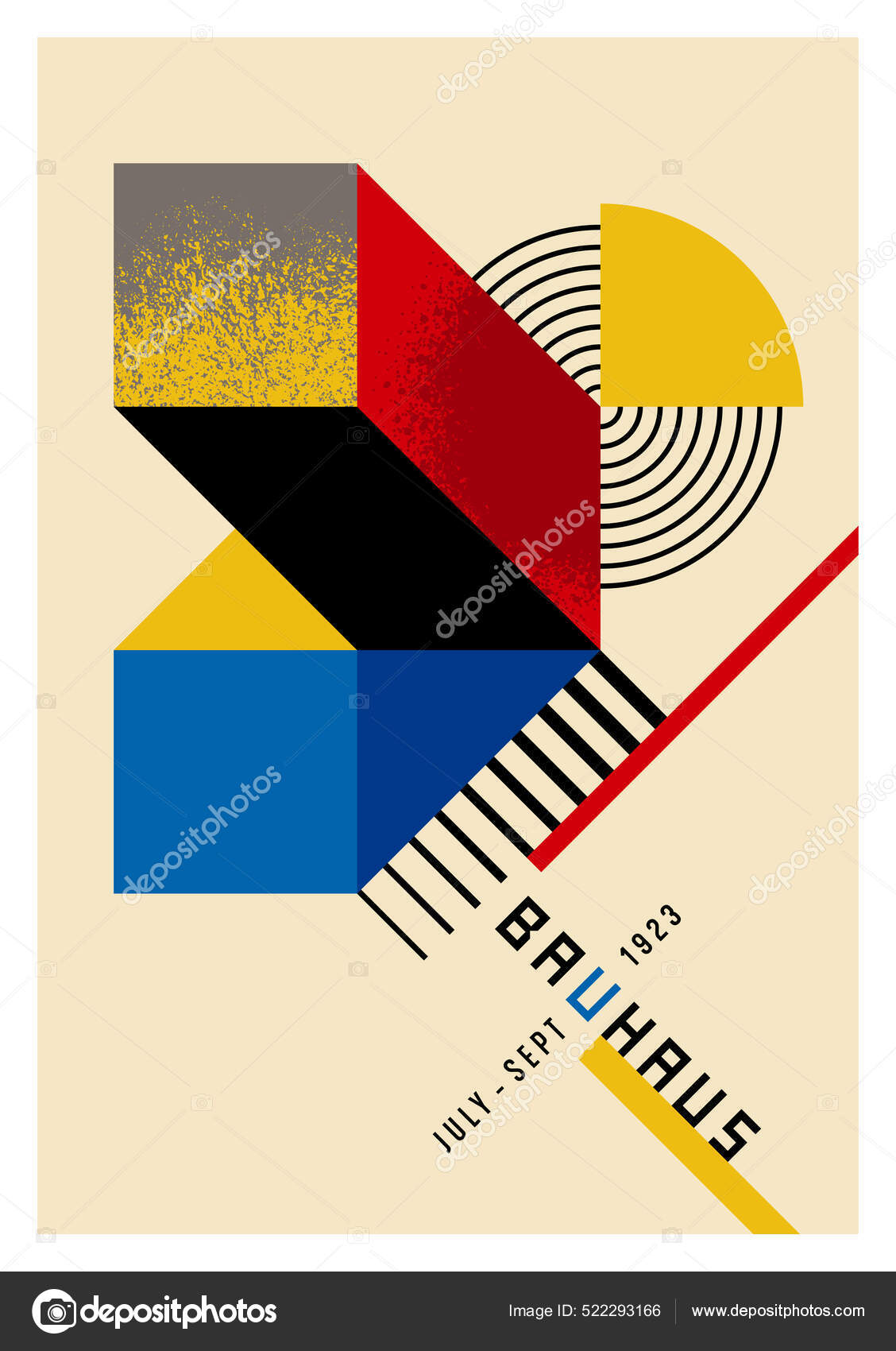 Original Abstract Poster Made Bauhaus Style Vector Eps Stock Vector