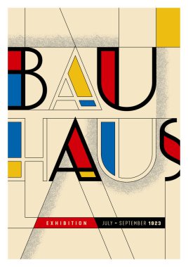 Bauhaus Stili Orijinal Soyut Poster. Vektör EPS 10.
