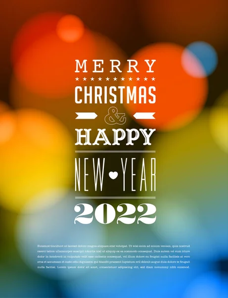 Frohe Weihnachten Und Ein Gutes Neues Jahr 2022 Grußkarte Vektor — Stockvektor