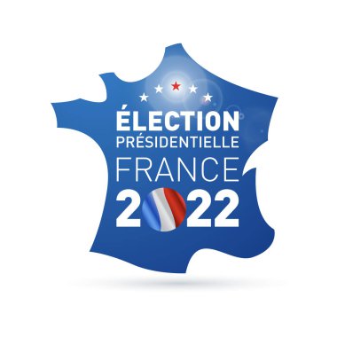 2022 Fransa başkanlık seçimi illüstrasyonu- Fransızca Metin. EPS 10