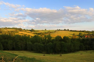Tarn Bölümü, Occitanie, Güneybatı Fransa 'da bir yaz akşamı kırsal bölgede..