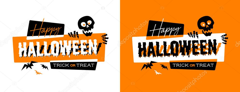 Happy Halloween vector illustrations for party invitations, postcards, posters or banners. EPS10