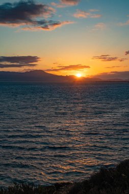 Tramonto sul mare visto dal quartiere di Sant'Elia, citt di Cagliari, Sardegna