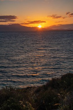 Tramonto sul mare visto dal quartiere di Sant'Elia, citt di Cagliari, Sardegna