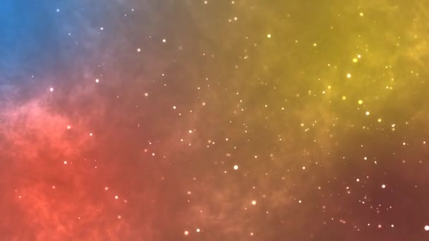 Σωματίδια Φως Χορεύοντας Χρυσό Ουρανό Ambient Αλλαγή Χρώματα Αυτό Βίντεο — Αρχείο Βίντεο