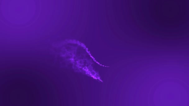 紫の背景を持つ粒子ダンスデュエット このビデオは 背景に多くの目的のために使用することができます エレガントな色とこの映像にテキストコンテンツやテーマ音楽を配置するのは簡単です ファイル形式Mp4 High Res — ストック動画