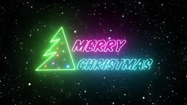 Buon Natale Ciao Rullo Con Bagliore Neon — Video Stock