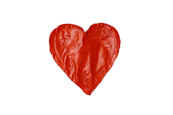 Sevgililer Günü vesilesiyle beyaz arka plana kırmızı kalp çizildi. 