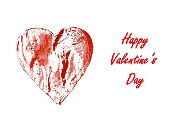 Sevgililer Günü vesilesiyle beyaz arka plana kırmızı kalp çizildi. 